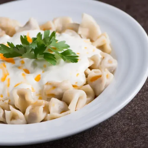 Turkish Manti Recipe (Mantı) with Garlic Yogurt Sauce
