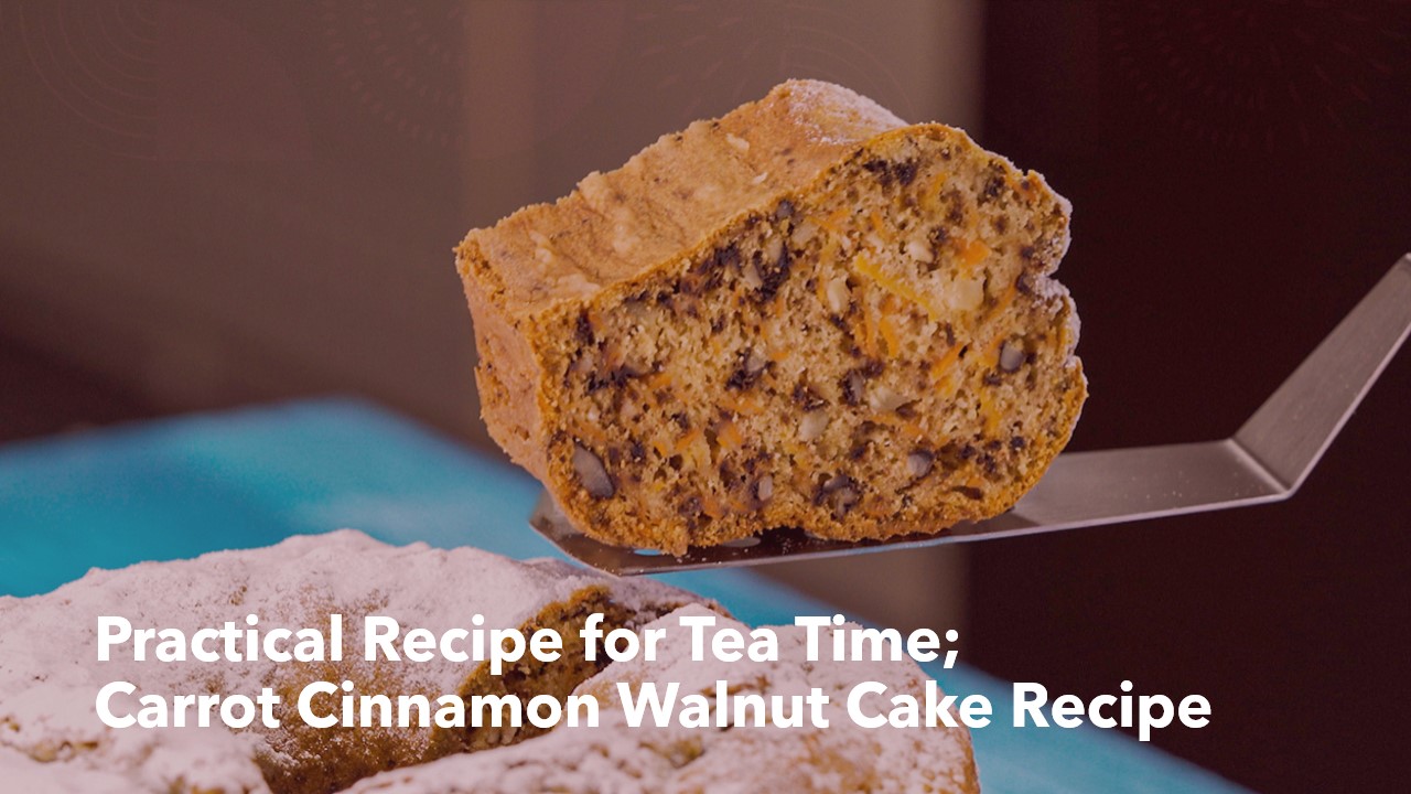 Carrot Cinnamon Walnut Cake Recipe